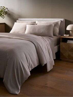 Cozy Earth Split King NEW w Tags retail $368 Brown stripe